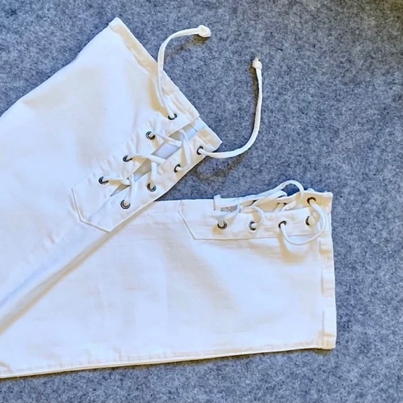 FRAME DENIM LE HIGH STRAIGHT Laced Ankle Jeans in Blanc Size 29 - Picture 2 of 10